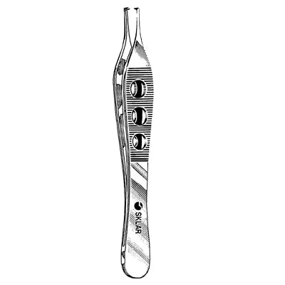 Sklar Adson Tissue Forceps - 4-3/4", Straight, Serrated, with Tying Platform - 50-3052