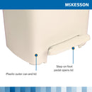 McKesson Brand McKesson Waste Can with Step-On Pedal, Plastic, Beige, 15.16 x 14.37 x 18.9 Inch
