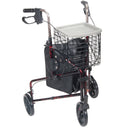 Drive DeVilbiss Healthcare drive Deluxe 3 Wheel Rollator, Red 