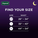 Depend Night Defense Absorbent Underwear for Men, Small/Medium (Case of 64)