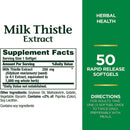 Nature's Bounty Milk Thistle 1000 mg Herbal Supplement Softgels (Bottle of 50)
