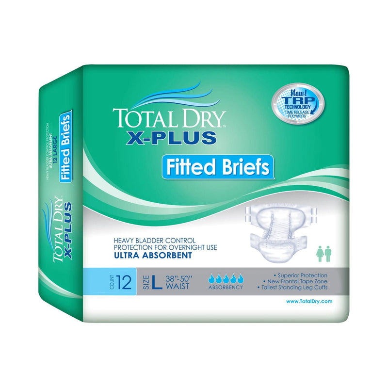 Total Dry X-Plus Ultra Absorbent Incontinence Brief, Large (Case of 48)