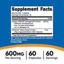 nutricost KSM-66 Ashwagandha Root Extract and Black Pepper Extract (Case of 720)