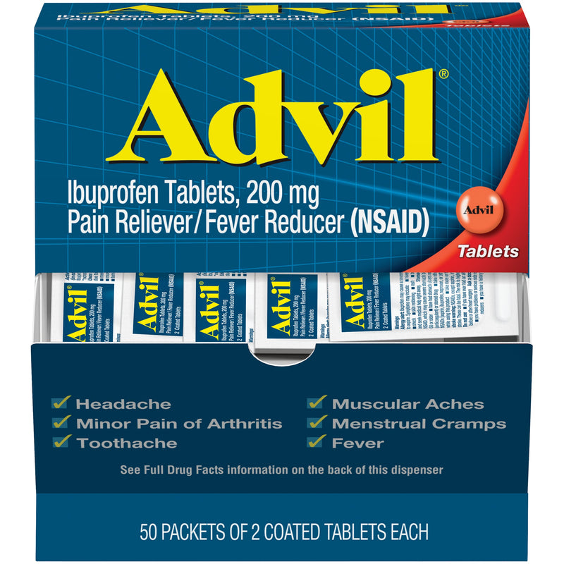 Advil Ibuprofen Pain Relief Tablet (Box of 100)