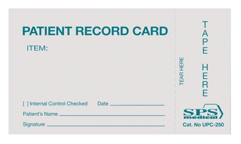 SPS Medical Supply SPS Medical Sterilization Record Card (250/PK) 