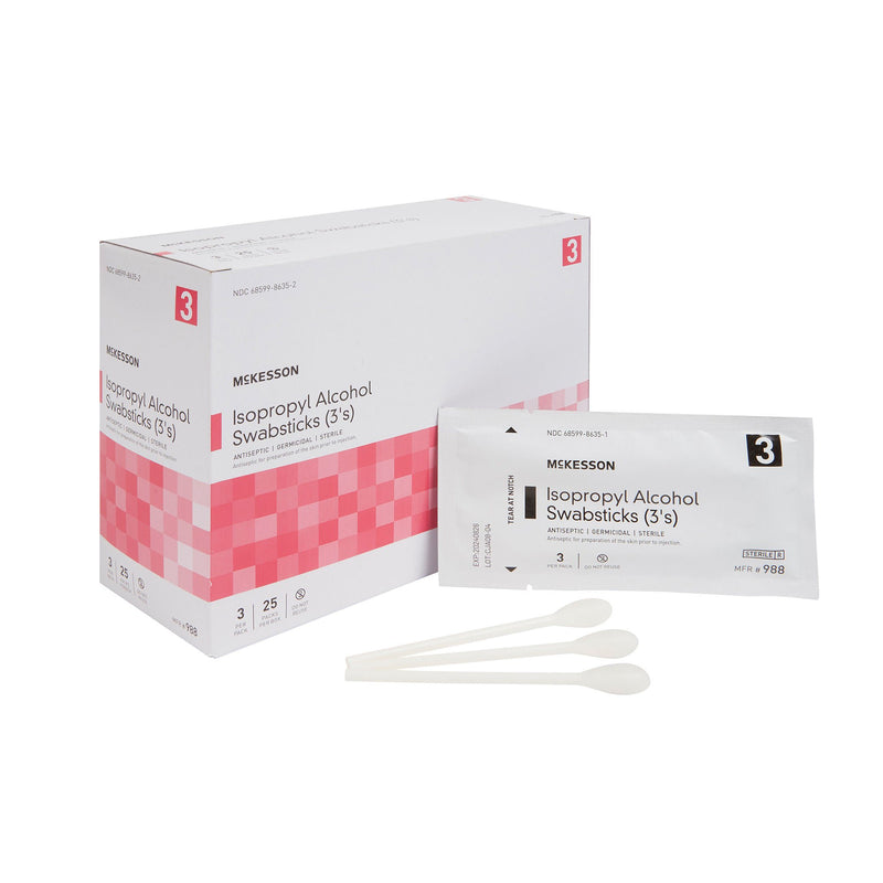 McKesson Impregnated Swabstick, 70% Isopropyl Alcohol (Case of 750)