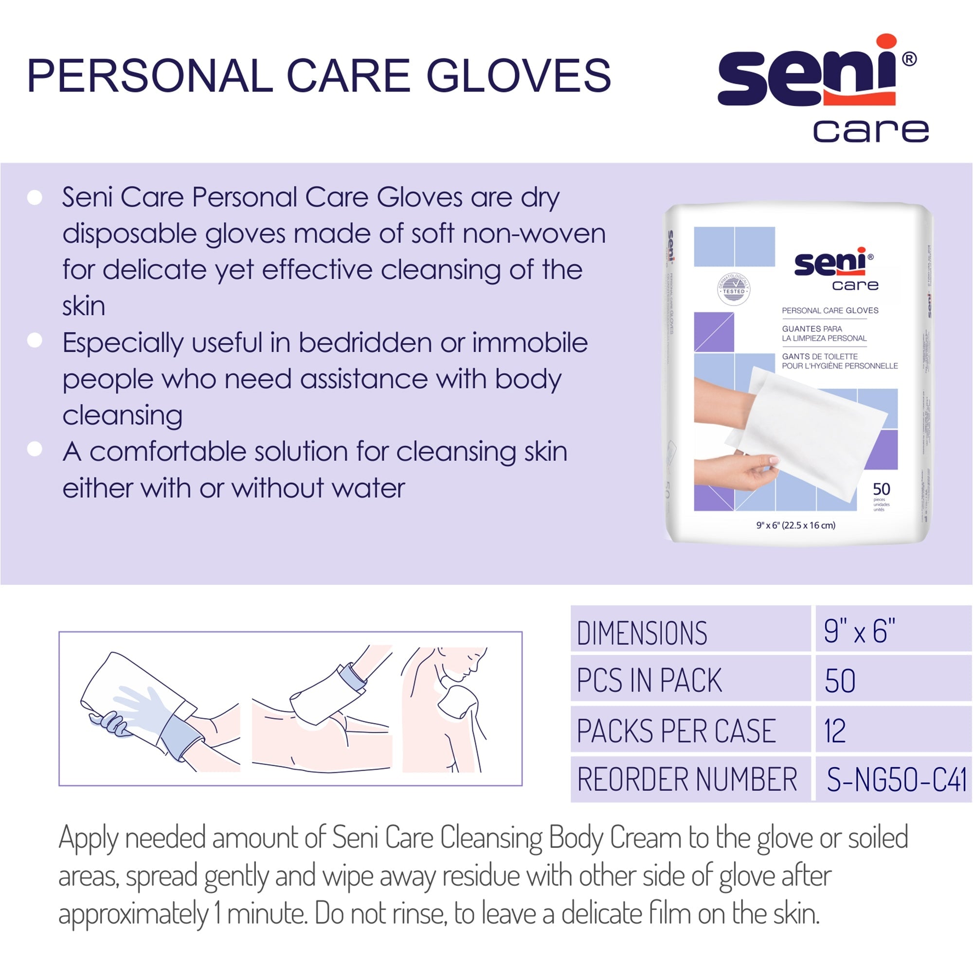 TZMO USA Inc Seni Care Wash Glove (600/CS) 