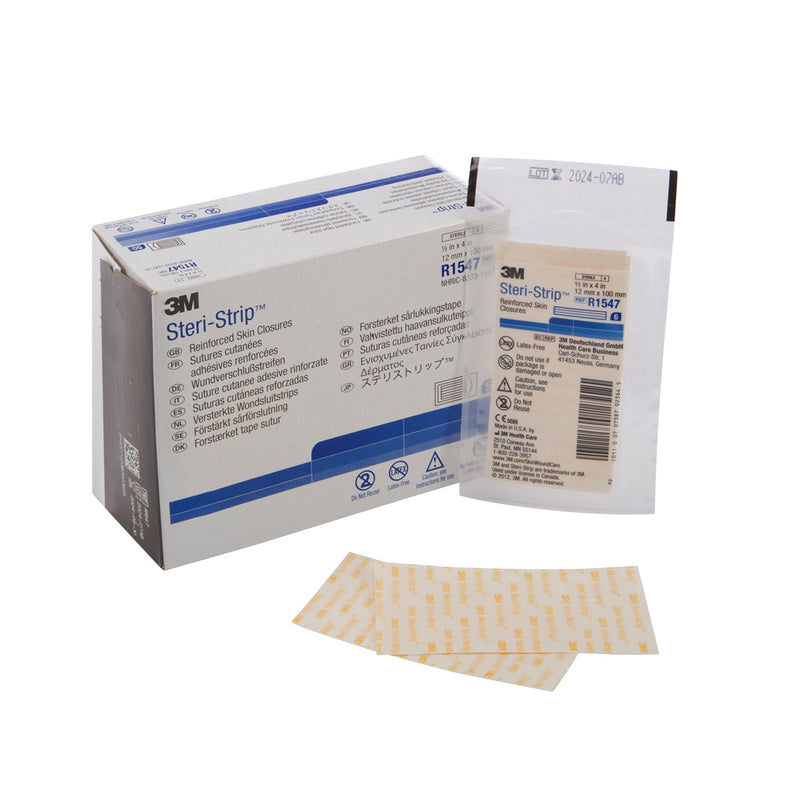 Solventum Corporation 3M Steri-Strip Skin Closure Strips, 1/2 x 4 inch, Reinforced Strip, White (200/CS) 
