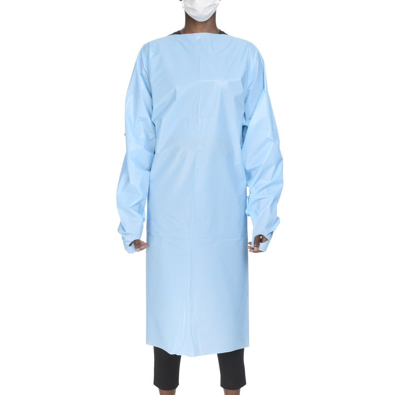 McKesson Open Back Over-the-Head Protective Procedure Gown, Universal, Blue (Case of 75)