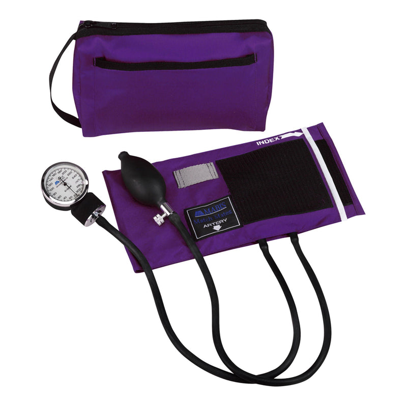 Mabis Match Mates Manual Aneroid Sphygmomanometer with Cuff, Purple (Each)