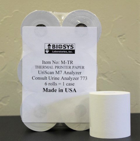 Diagnostic Recording Paper For use with Uriscan Optima Touch-Screen Urine Analyzer (Case of 6 Rolls)