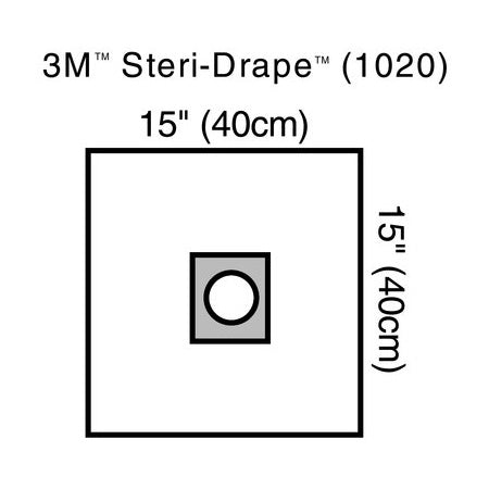 3M Steri-Drape EENT Drape  15" x 15" - With Adhesive Aperture (40/Case)