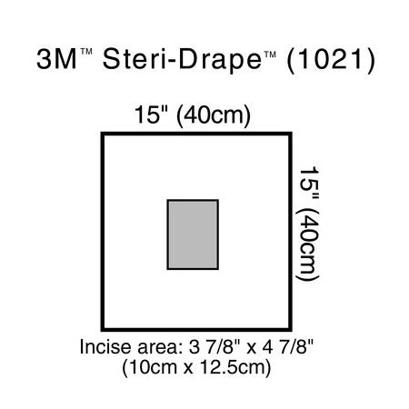 3M Steri-Drape EENT Drape  15" x 15" - With Adhesive Aperture (40/Case)