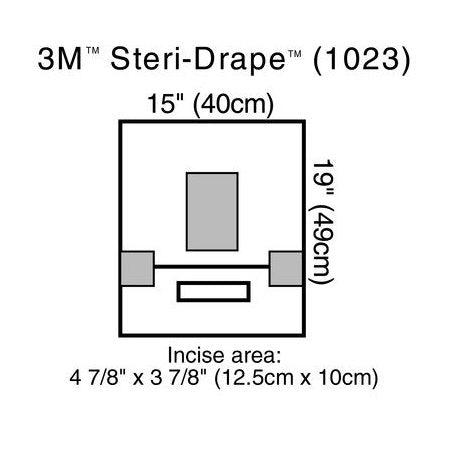 3M Steri-Drape EENT Drape  15" x 19" - With Incise Film and Pouch (40/Case)