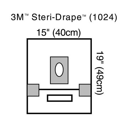3M Steri-Drape EENT Drape  15" x 19" - With Adhesive Aperture and Pouch (40/C