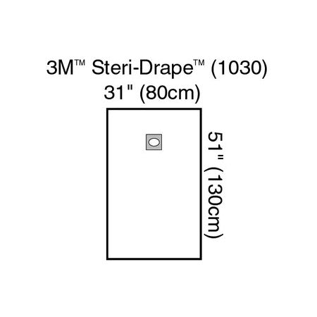 3M Steri-Drape EENT Drape  31" x 51" - With Adhesive Aperture (40/Case)