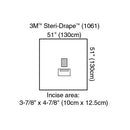 3M Steri-Drape EENT Drape  51" x 51" - With Incise Film and Pouch (40/Case)
