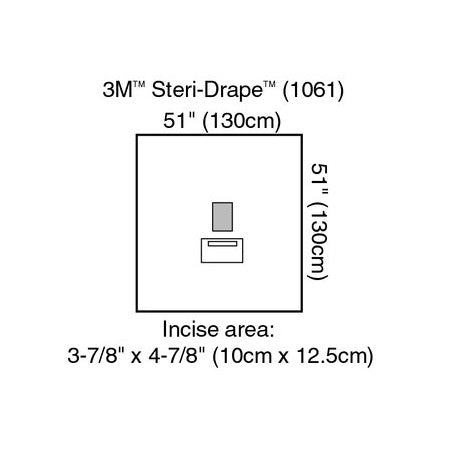 3M Steri-Drape EENT Drape  51" x 51" - With Incise Film and Pouch (40/Case)