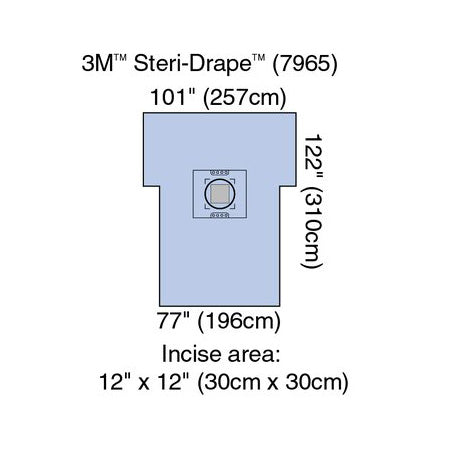 3M Steri-Drape OB/GYN Cesarean Section Drape (5/Box)  with Incise Pouch