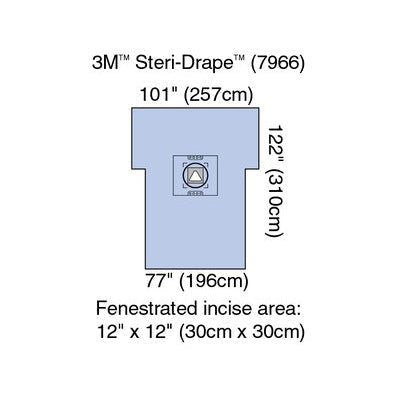 3M Steri-Drape OB/GYN Cesarean Section Drape (5/Box)  with Adhesive Aperture Pouch