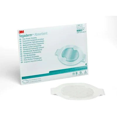 3M Tegaderm Absorbent Clear Acrylic Dressing (5/Box)  Oval; 3.375" x 4.25"