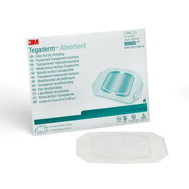 3M Tegaderm Absorbent Clear Acrylic Dressing (5/Box)  Square; 5.875" x 6"