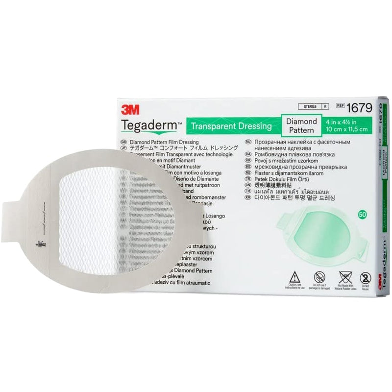 3M Tegaderm Diamond Pattern Film Dressing  4" x 4.5" (10 cm x 11.5 cm) [200/Case]