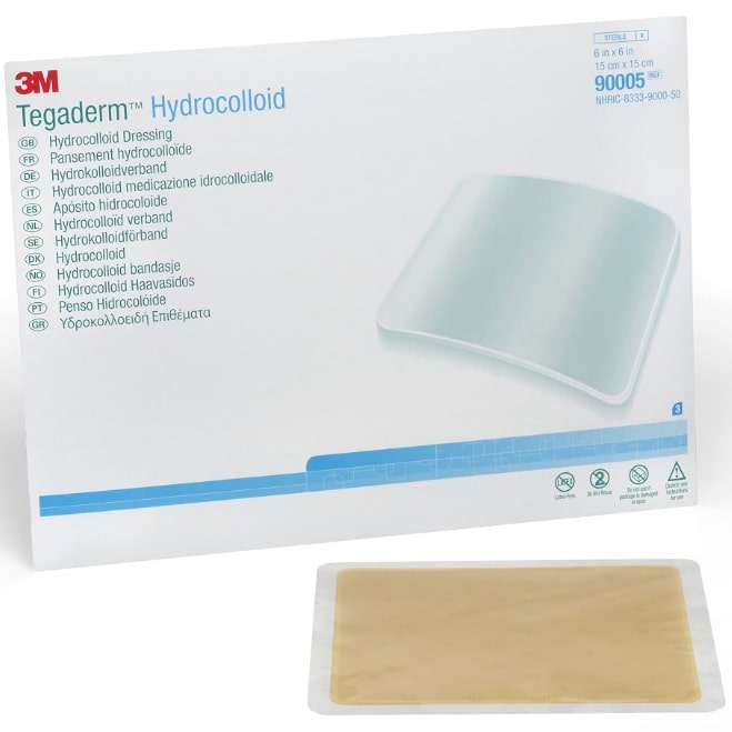 3M Tegaderm Hydrocolloid Square Dressing  Regular: 6" x 6" (60 Boxes of 3/Case)