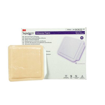 3M Tegaderm Silicone Foam Dressing (10/Box)  6" x 6" (15 cm x 15 cm)