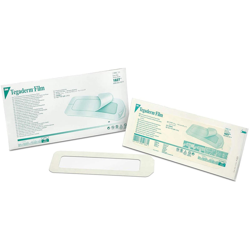 3M Tegaderm Transparent Frame Style Film Dressing  4" x 10" (10 cm x 25 cm) (80/Case)