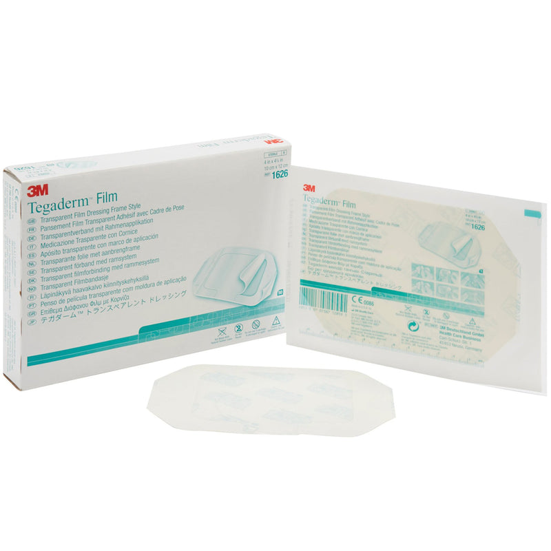 3M Tegaderm Transparent Frame Style Film Dressing  4" x 4.75" (10 cm x 12 cm) (200/Case)