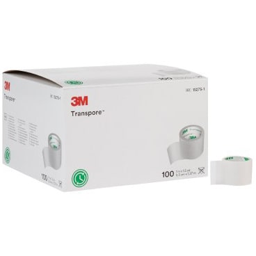 3M Transpore Surgical Tape  Single-Use; 1" x 1.5 yd (100/Box)