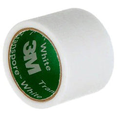 3M Transpore White Surgical Tape  Single-Use; 1" x 1.5 yd (100/Box)