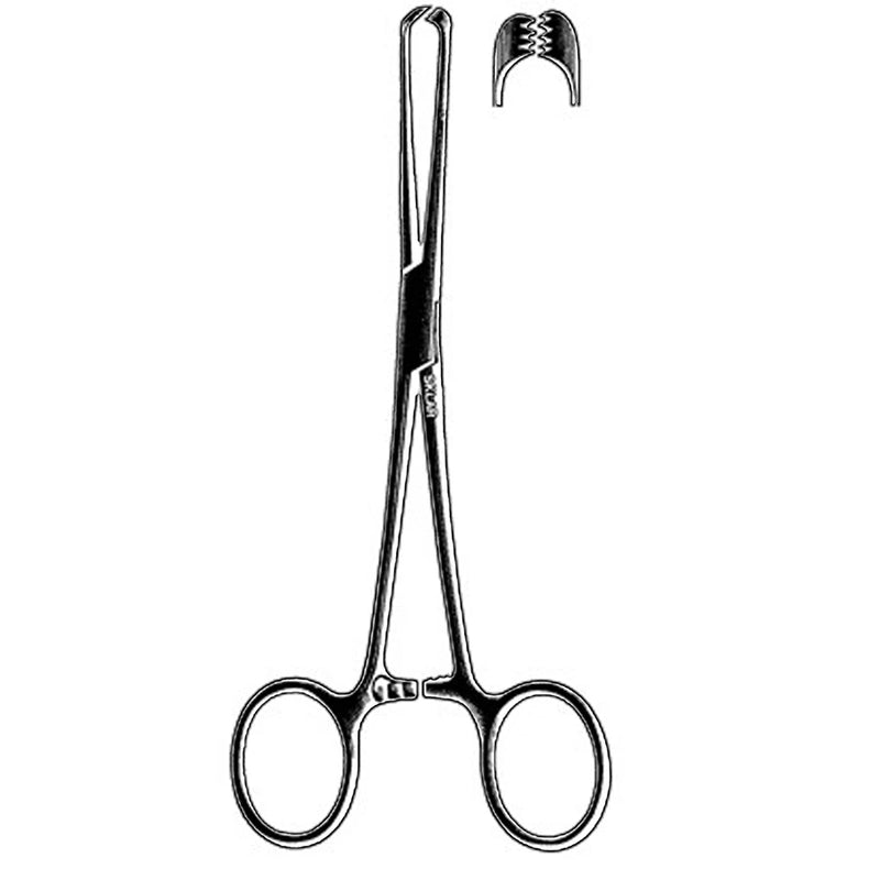 Sklar Black Laser Allis Forceps - 5", 4x5 Teeth, Delicate - 90-2274