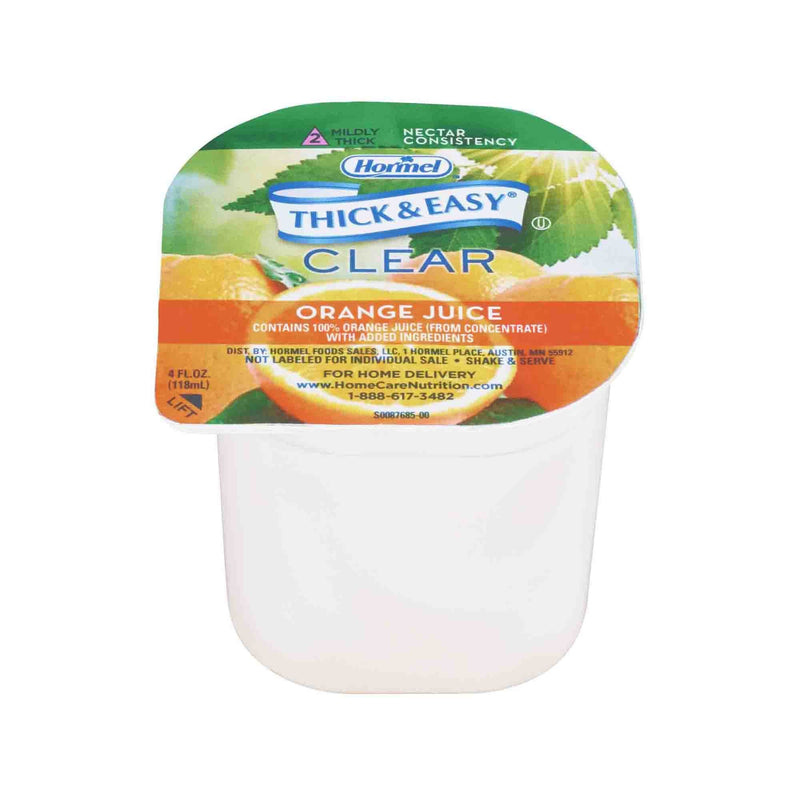 Thick & Easy Clear Honey Consistency Orange Thickened Beverage, 4-ounce Cup (Case of 24)