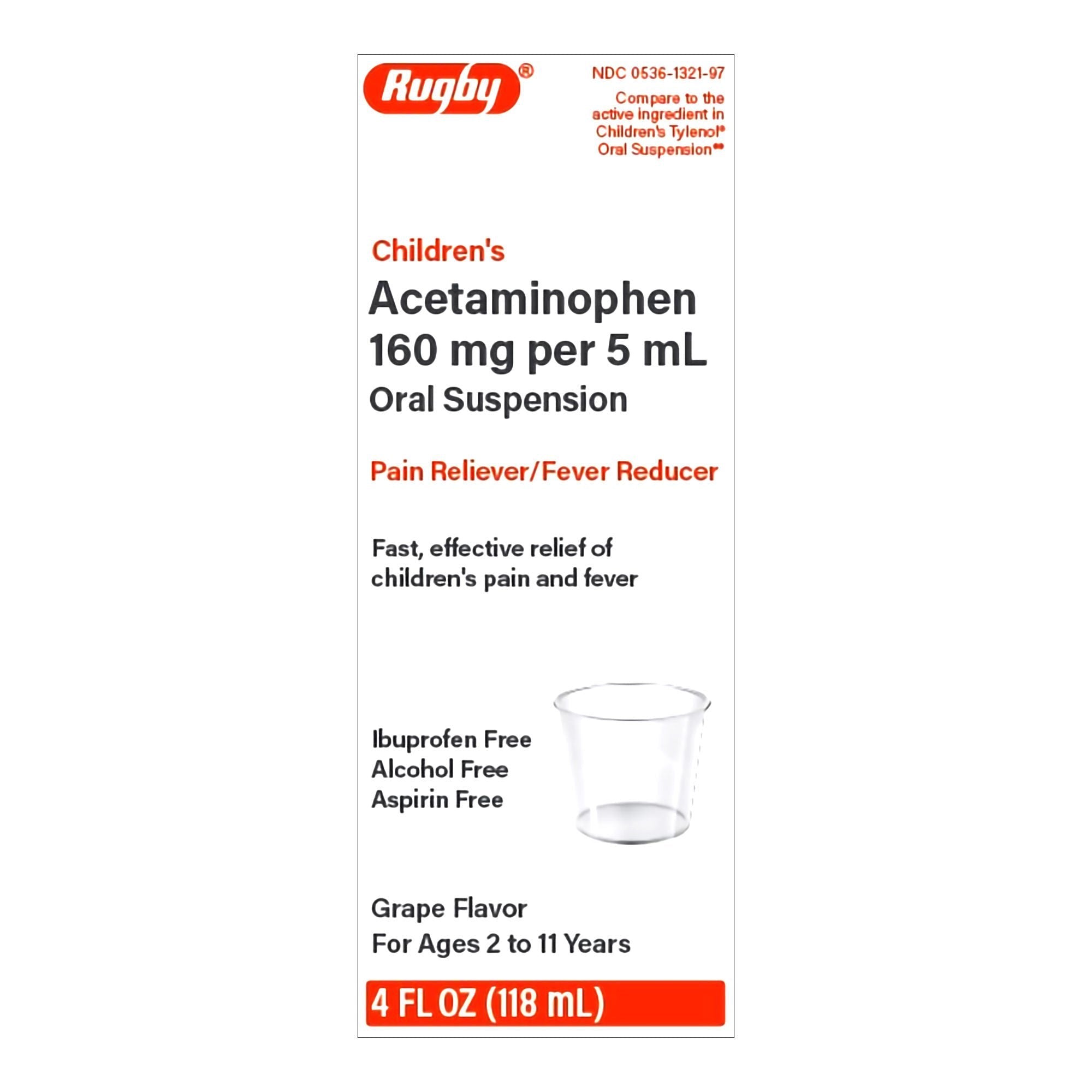 Children's Pain Relief 160 mg / 5 mL Strength Acetaminophen Oral Suspension 4 oz. (Each) 