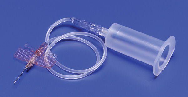 Monoject Angel Wing Blood Collection Set with Holder 25 Gauge 3/4 Inch Needle Length Safety Needle 12 Inch Tubing Sterile (Case of 50)