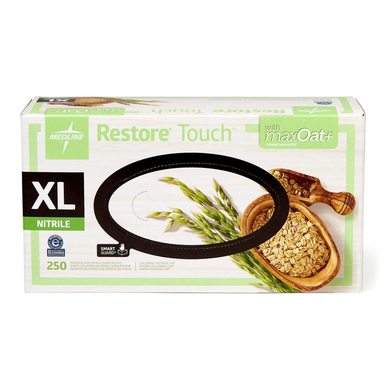 Exam Glove Restore Touch X-Large 250 per Box NonSterile Nitrile Standard Cuff Length Textured Fingertips Green Chemo Tested (Case of 2500)