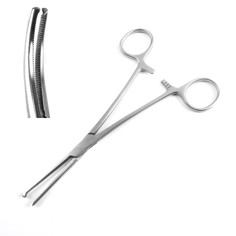 Merit Rochester-Ochsner Forceps - 9", Curved, Serrated, 1x2 Teeth - 97-516 