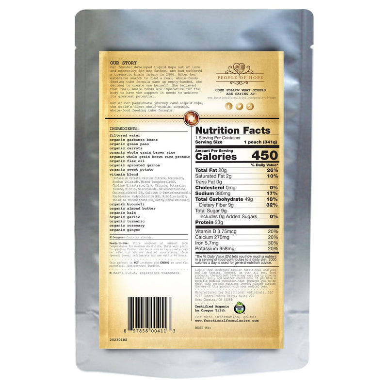 Liquid Hope Complete Plant Based Nutrition, 12-ounce pouch 