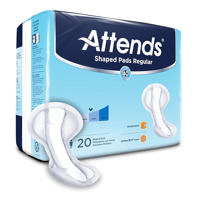 Attends Shaped Bladder Control Pads, Regular (Case of 80)