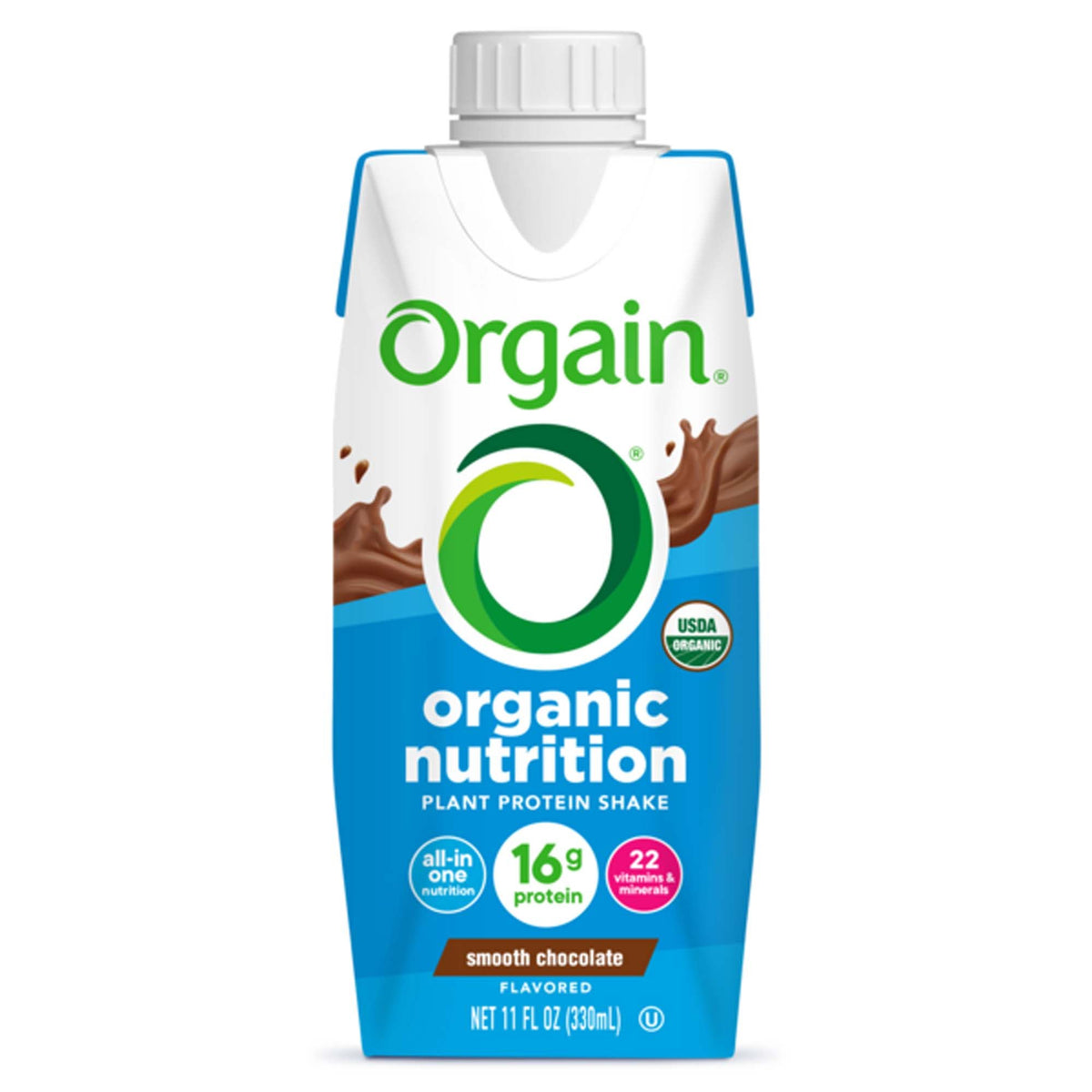 Oral Supplement Orgain Organic Nutrition Vegan Shake Smooth Chocolate Flavor Liquid 11 oz. Carton (Case of 12)
