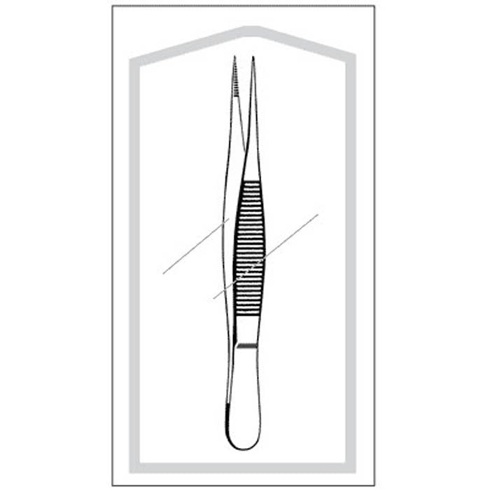 Splinter Forceps Econo Sterile 4-1/2 Inch Length Floor / Office Grade Pakistani Stainless Steel Sterile NonLocking Thumb Handle Straight Fine, Pointed Serrated Tips 