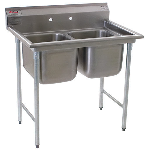 Eagle Group MHC 2-Compartment Sinks, 414 Series Coved Corner