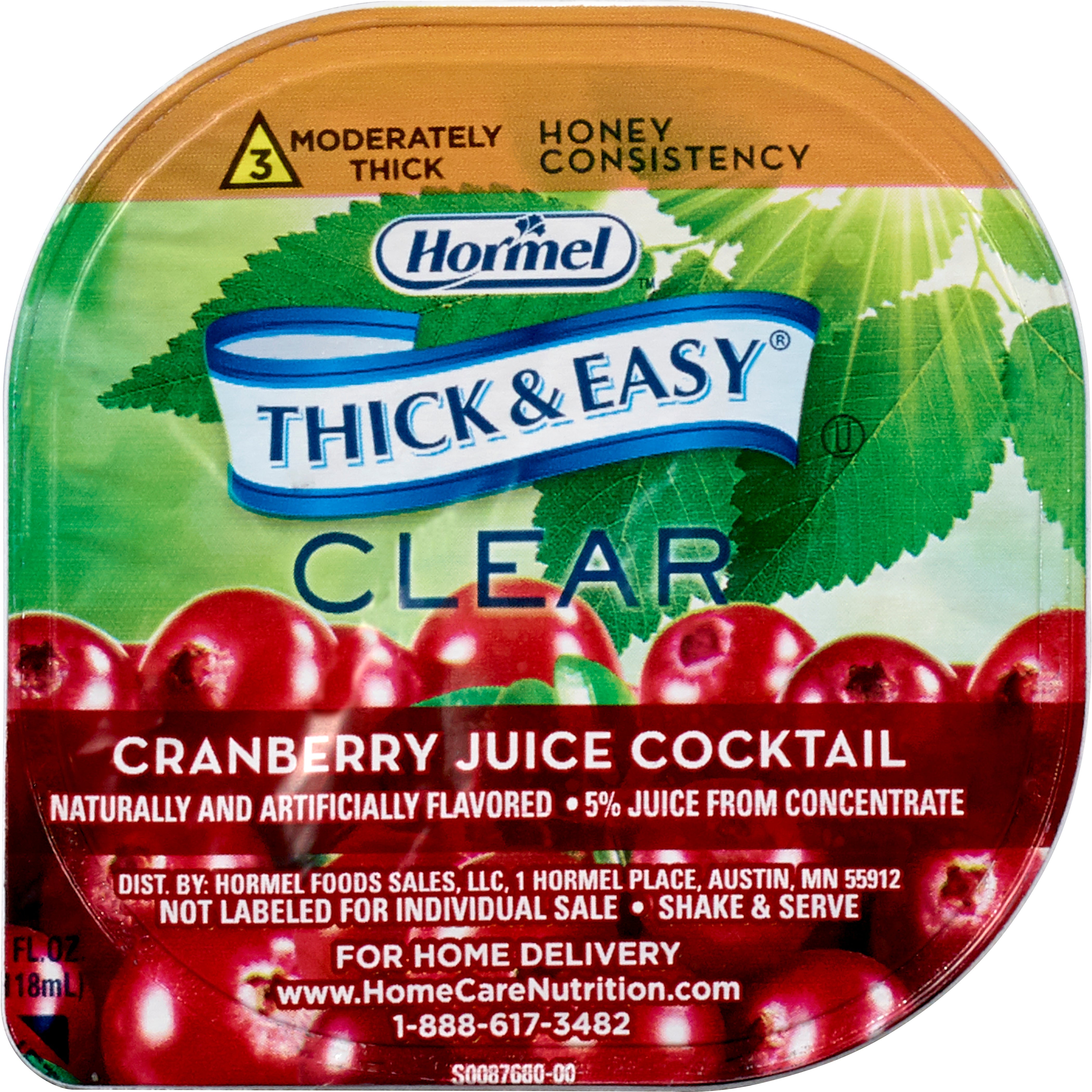 Lyons Magnus LLC Thick & Easy Clear Honey Consistency Cranberry Juice Thickened Beverage (24/CS) 