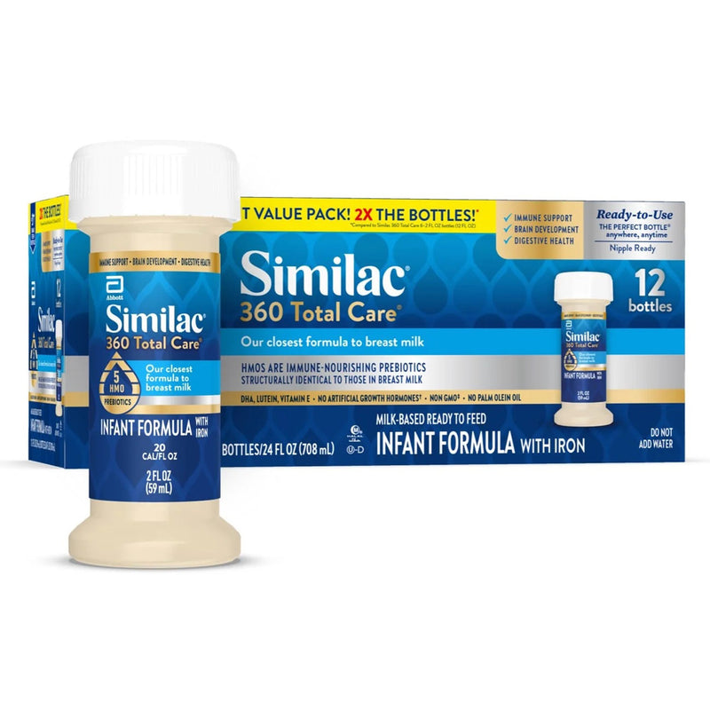 Infant Formula Similac 360 Total Care Unflavored 2 oz. Bottle Liquid (Case of 24)