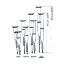 S2S Global PremierPro Push Button Underarm Crutches, 5'10" – 6'6" (6/CS) 