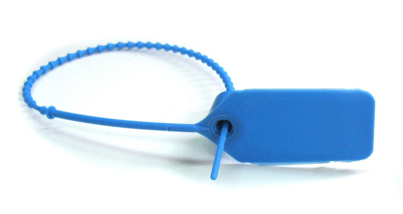Tamper Evident Seal Pull-Tight Loks UnNumbered Blue Plastic 9 Inch Length (Pack of 100)