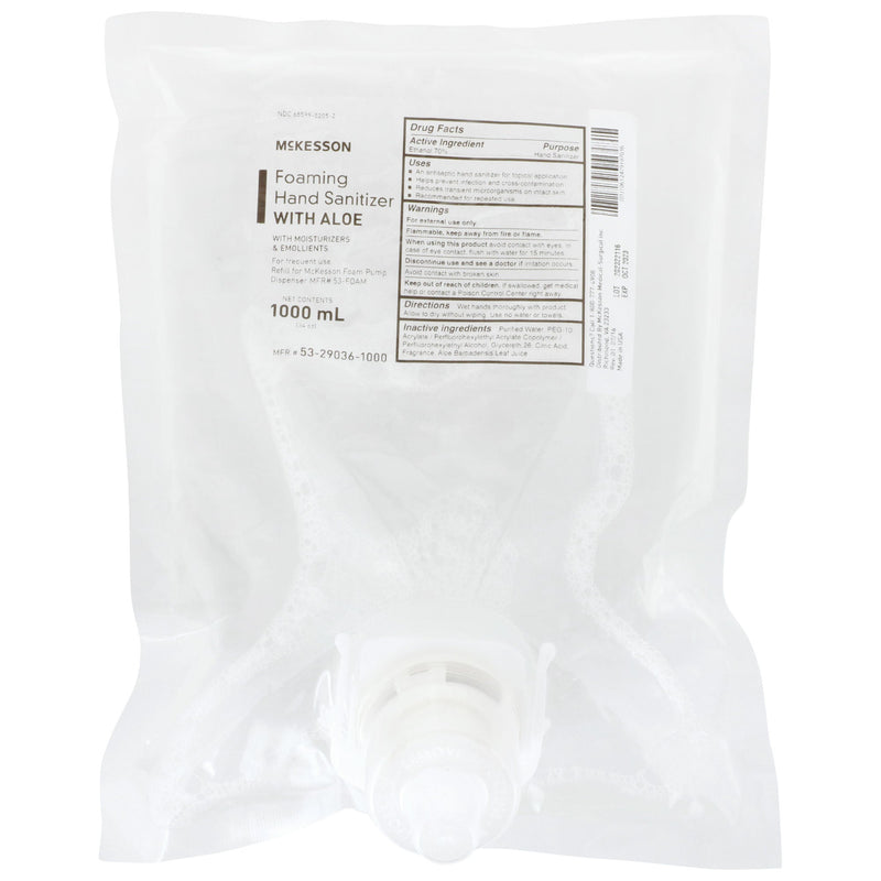 McKesson Foaming Hand Sanitizer with Aloe 1000 mL, Refill (Case of 4)