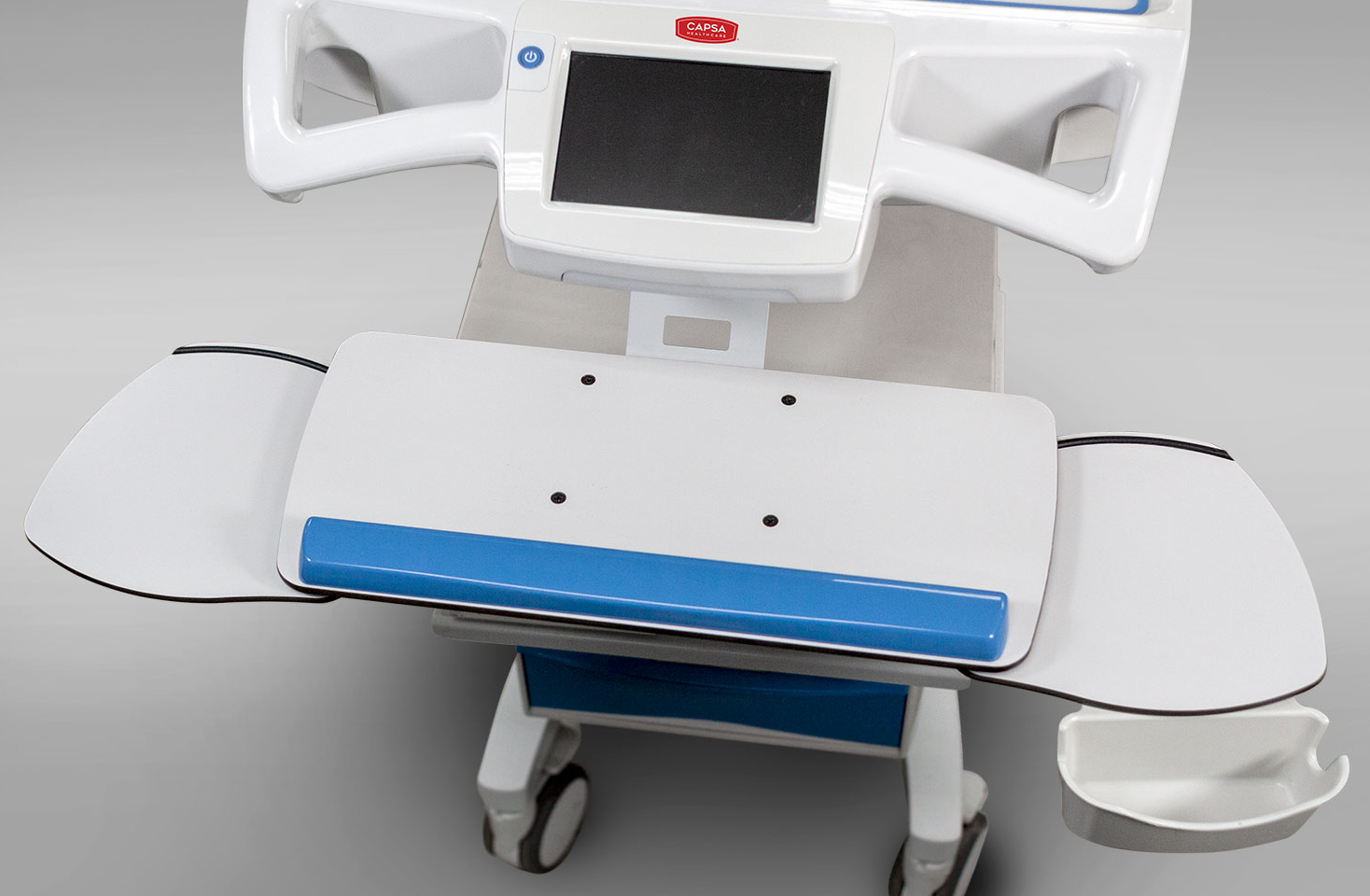 Capsa Healthcare Poc Carts - Trio-M38e Keybd      M38e-Trio Keybd Tray Fixed FactInst-Blue